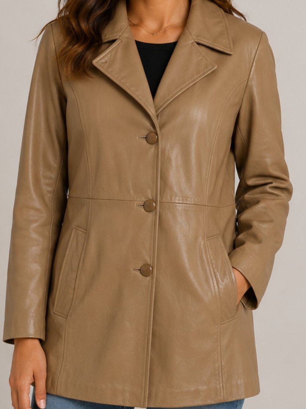 Brown leather jacket